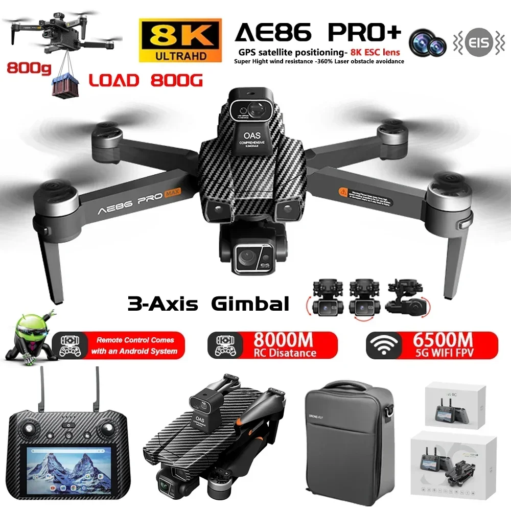 Drone Camera With Gimbal - AE86 PRO MAX GPS Drone profesional